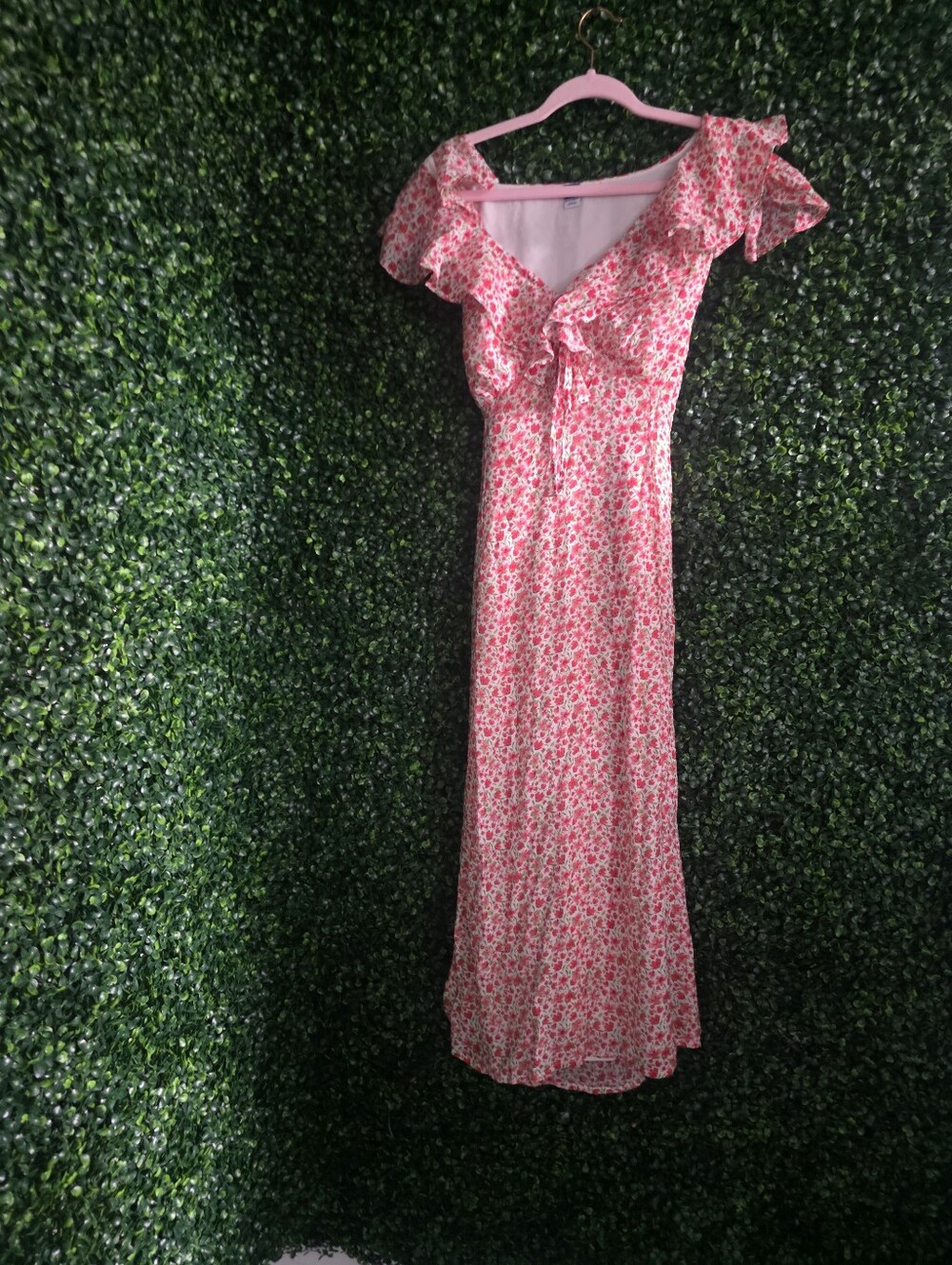 Old Navy Women's Pink Floral Ruffle Maxi Dress Size XL